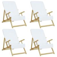 VidaXL Strandhanddoeken 4 st 400 g/m² 60x135 cm stof wit - thumbnail