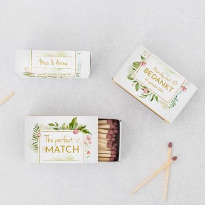 Luciferdoosje trouwbedankje geometric floral Luciferdoosje trouwbedankje geometric floral