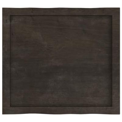 Tafelblad natuurlijke rand 60x50x4 cm eikenhout donkerbruin Tafelblad natuurlijke rand 60x50x4 cm eikenhout donkerbruin