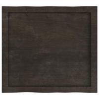 Tafelblad natuurlijke rand 60x50x4 cm eikenhout donkerbruin - thumbnail