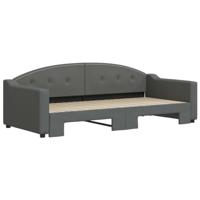 Slaapbank met onderschuifbed 90x200 cm stof donkergrijs - thumbnail