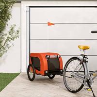 VidaXL Hondenfietstrailer oxford stof en ijzer oranje en zwart - thumbnail