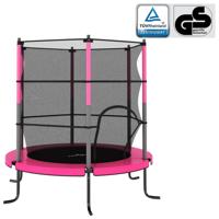 Trampoline met veiligheidsnet rond 140x160 cm roze - thumbnail