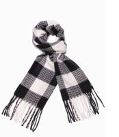 Italian Style - Heren Sjaal Zwart - Zachte Stof - Wit - Italianstyle - thumbnail