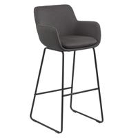 Barkruk 'Svend' met armleuning (zithoogte 76cm), kleur donkergrijs - thumbnail