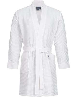 Morgenstern Morgenstern badjas Sascha Kimono wafelstof kort 100cm Wit L