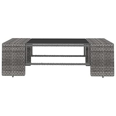 3-delige Loungeset poly rattan grijs - thumbnail