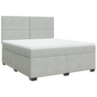 Boxspring met matras fluweel lichtgrijs 180x200 cm - thumbnail