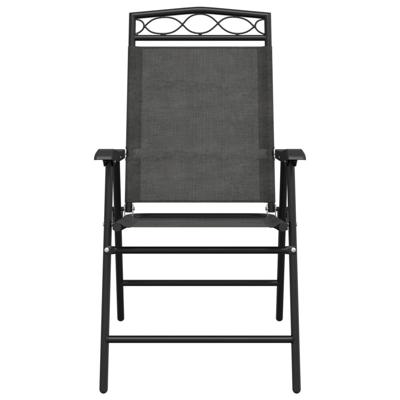 Tuinstoelen 4 st inklapbaar staal en textileen gemêleerd grijs