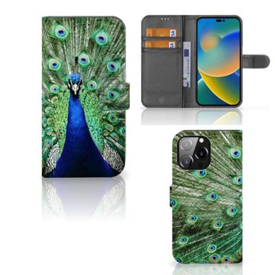 iPhone 14 Pro Max | Telefoonhoesje | Met pasjeshouder | Pauw iPhone 14 Pro Max | Telefoonhoesje | Met pasjeshouder | Pauw