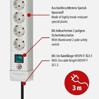 Brennenstuhl 1955500100 Stekkerdoos met schakelaar 10-voudig Wit Randaarde stekker 1 stuk(s)