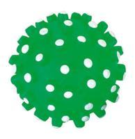 Vinyl speelbal ca 12 cm m noppen pieper - thumbnail