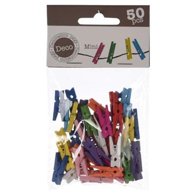 Mini Wasknijpers Hout, 50st.