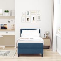 Boxspringbed met matras met matras Blauw 80 x 200 cm Stof - thumbnail