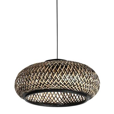 Steinhauer HanglampHaloSwap met rotan kap Ø 50cm - 4296ZW