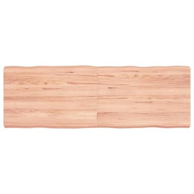 Tafelblad natuurlijke rand 120x40x(2-6)cm eikenhout lichtbruin