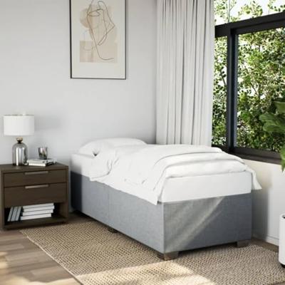 Bedframe zonder matras 90x200 cm stof lichtgrijs