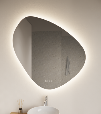 Badkamerspiegel Gliss Fury Organic LED Verlichting 100x100 cm En Spiegelverwarming Badkamerspiegel Gliss Fury Organic LED Verlichting 100x100 cm En Spiegelverwarming
