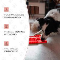 Eat Slow Live Longer Lick Mat Dimensions Rectangle Red - thumbnail