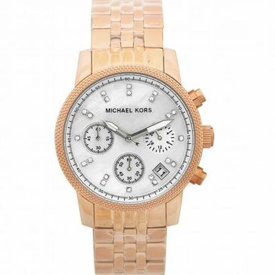 Michael Kors Ritz quartz dameshorloge met witte parelmoer wijzerplaat MK5026 Michael Kors Ritz quartz dameshorloge met witte parelmoer wijzerplaat MK5026