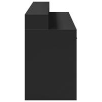 Bureau met LED-verlichting 160x55x91 cm bewerkt hout zwart - thumbnail