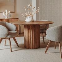Tower Living Ronde Eettafel 'Crotone' Acaciahout, 130cm - thumbnail