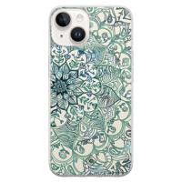 iPhone 14 siliconen hoesje - Mandala blauw - thumbnail