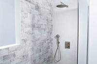 Ben Sela muuraansluitbocht met handdouchehouder RVS-look - thumbnail