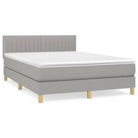 Boxspring met matras stof lichtgrijs 160x200 cm - thumbnail