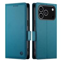 Lunso iPhone 17 Pro hoesje - PU leren Bookcase met ruimte voor pasjes - Blauw - thumbnail