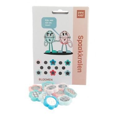 PexKids Bicycle sprak kralen pexkid&apos;s "flowers" gesorteerd 4-kleurig (12 stuks op kaart)