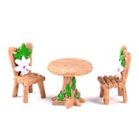 2 sets Doll House miniatuur meubilair tafel en stoel instellen kinderen speelgoed geschenken - thumbnail