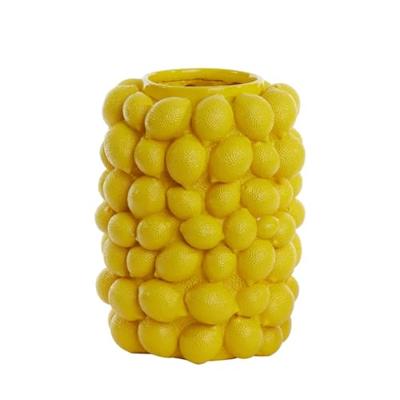 Light & Living Vaas 'Lemon' 41cm, kleur Geel Light & Living Vaas 'Lemon' 41cm, kleur Geel