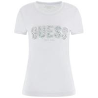 Guess Logo Lace T-Shirt Dames Lichtblauw - Maat XS - Kleur: Lichtblauw | Soccerfanshop - thumbnail