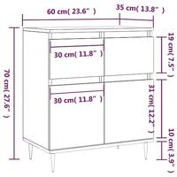 Dressoir 60x35x70 cm bewerkt hout grijs sonoma eikenkleurig - thumbnail