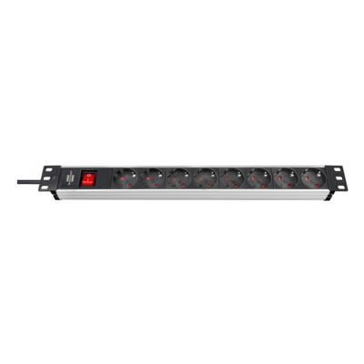 Brennenstuhl 1390007018 Stekkerdoos 19 inch 8-voudig Aluminium, Zwart Randaarde stekker 1 stuk(s) Brennenstuhl 1390007018 Stekkerdoos 19 inch 8-voudig Aluminium, Zwart Randaarde stekker 1 stuk(s)