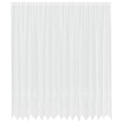 VidaXL Kantgordijn met gordijnen bloemen wit 280 x 400 cm polyester