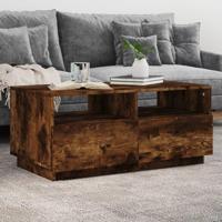 Salontafel met LED-verlichting 90x49x40 cm gerookt eikenkleurig - thumbnail