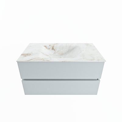 MONDIAZ VICA-DLUX 90cm badmeubel onderkast Clay 2 lades. Inbouw wastafel CLOUD midden 1 kraangat, kleur Frappe. MONDIAZ VICA-DLUX 90cm badmeubel onderkast Clay 2 lades. Inbouw wastafel CLOUD midden 1 kraangat, kleur Frappe.