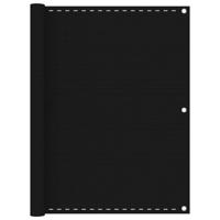 VidaXL Balkonscherm 120x600 cm hdpe zwart - thumbnail