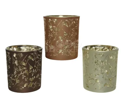 Waxinelichthouder Glas Takken 8,5cm Assorti 1st