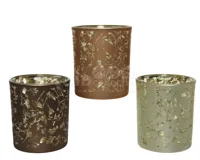 Waxinelichthouder Glas Takken 8,5cm Assorti 1st - thumbnail