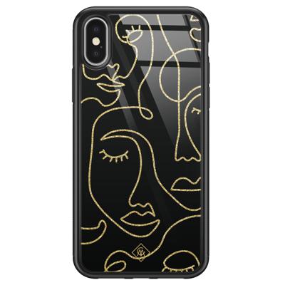 iPhone X/XS glazen hardcase - Abstract faces iPhone X/XS glazen hardcase - Abstract faces
