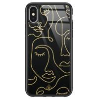 iPhone X/XS glazen hardcase - Abstract faces - thumbnail