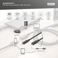 Digitus USB-kabel USB 3.2 Gen1 (USB 3.0 / USB 3.1 Gen1) USB-C stekker, USB-C bus 0.70 m Zwart Stekker past op beide manieren AK-300210-007-S - thumbnail