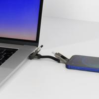 inCharge 6 Korte oplaadkabel voor o.a. iPhone Lightning kabel usb c - 6 in één all you need - Kabel voor iPhone, Samsung, Huawei - Donkergrijs - thumbnail