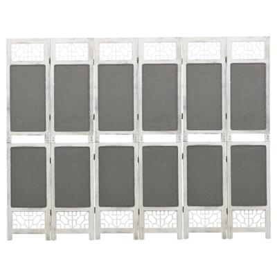 Kamerscherm met 6 panelen 210x165 cm stof grijs