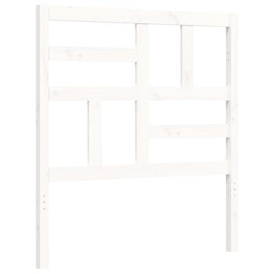 Bedframe met hoofdbord massief hout wit 90x200 cm
