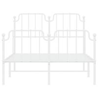Bedframe met hoofd- en voeteneinde metaal wit 120x200 cm - thumbnail