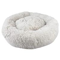 duvoplus, Kussen donut L - 60 x 60 x 17 cm, grijs, zacht kussen met lange pool, extra rand, comfortabel en behaaglijk, voor kleine rassen, anti-stress-kussen, antislip onderkant - thumbnail